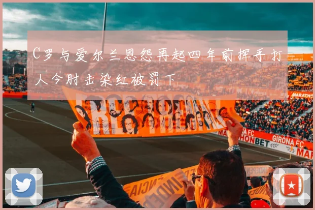 C罗与爱尔兰恩怨再起四年前挥手打人今肘击染红被罚下